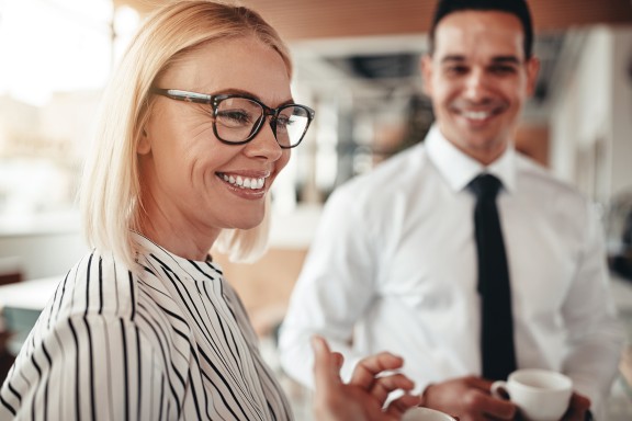 Lady smiling with glasses