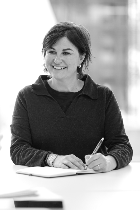 Amanda Liddle smiles during a meeting